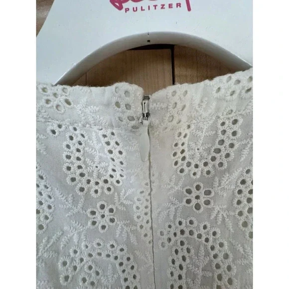 Boden white eyelet ruffle midi dress Size 6 R Spring Summer Dress - Picture 7 of 10